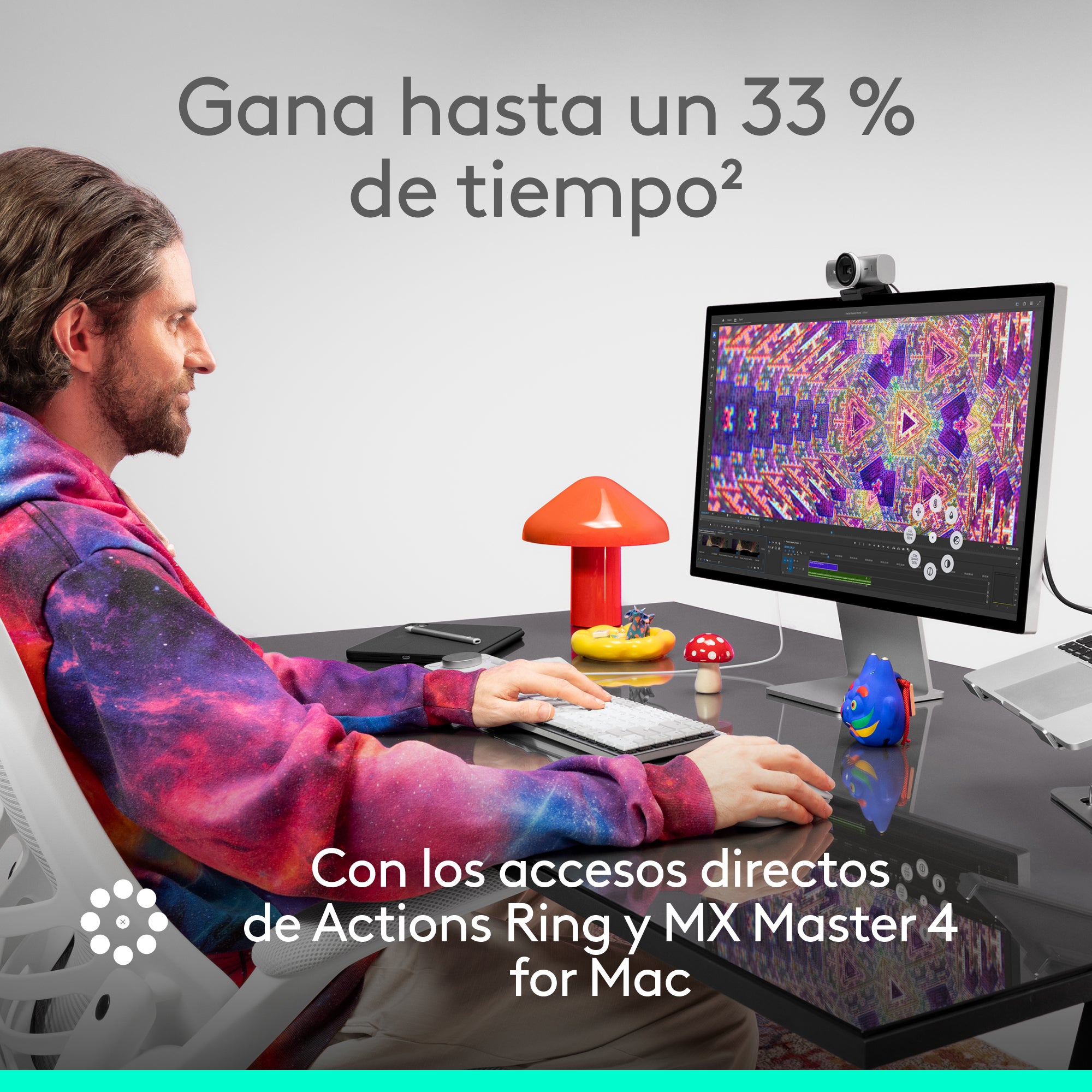 Logitech MX Master 4 for Mac, ratón Bluetooth ergonómico con respuesta háptica avanzada, desplazamiento ultrarrápido, carga USB-C, macOS, iPadOS, Windows Space Black