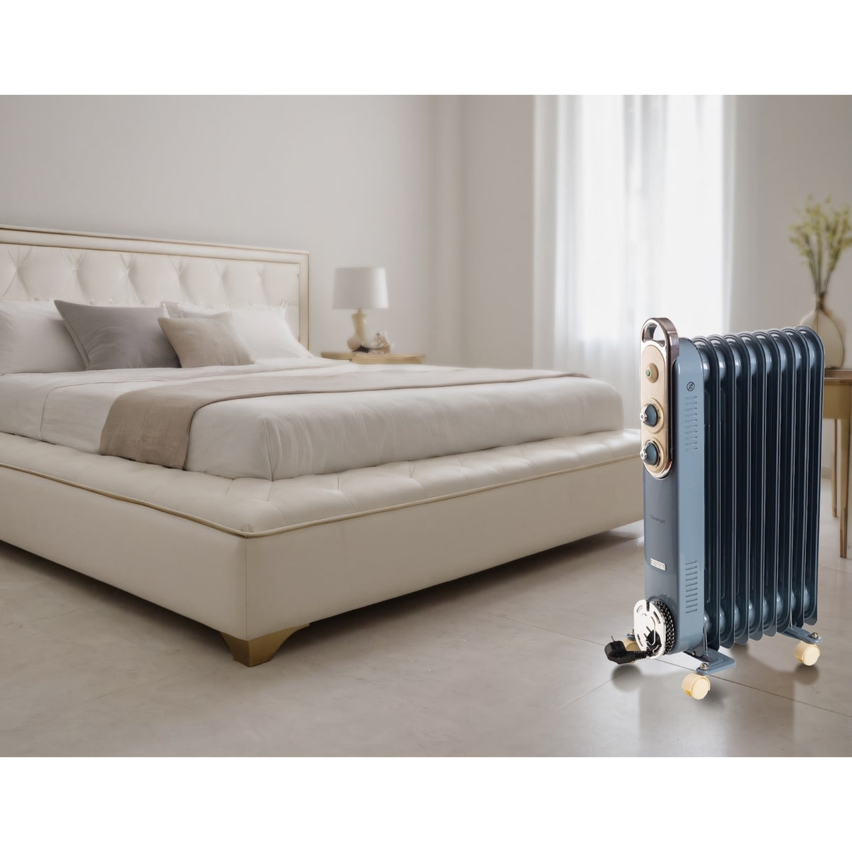 Ariete Radiateur à huile 3 niveaux de puissance, thermostat réglable- Bleu - ARI-8251-BL