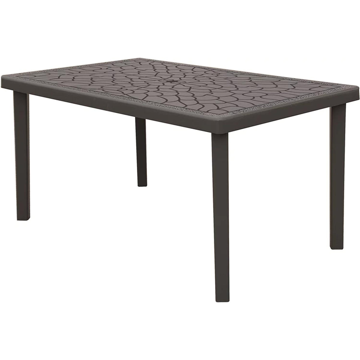 Grandsoleil Table de jardin fixe 150cm résine anthracite Gruvyer