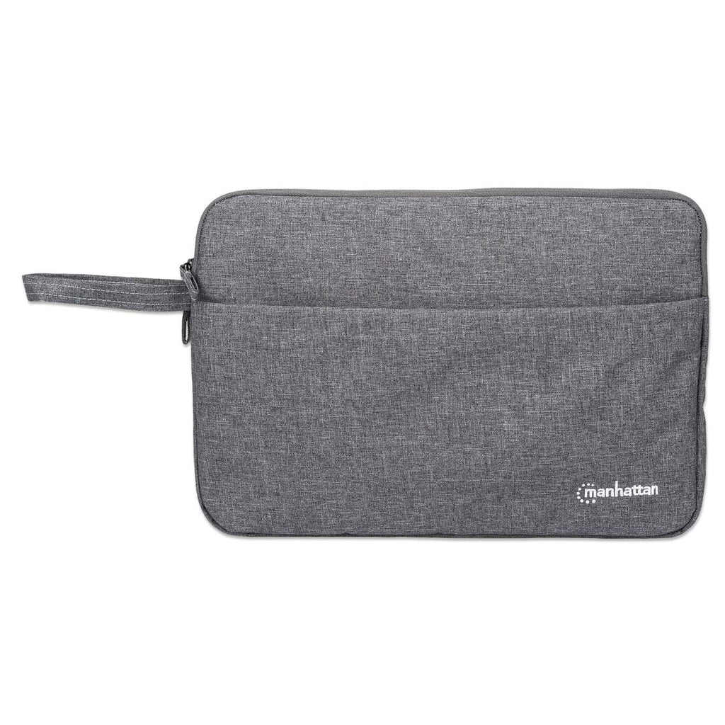 Manhattan Housse Seattle pour ordinateur portable 14,5", grise, rembourrée, intérieur ultra doux, compartiment principal à double zip, poche avant zippée, boucle de transport, résistante à l’eau, garantie 3 ans