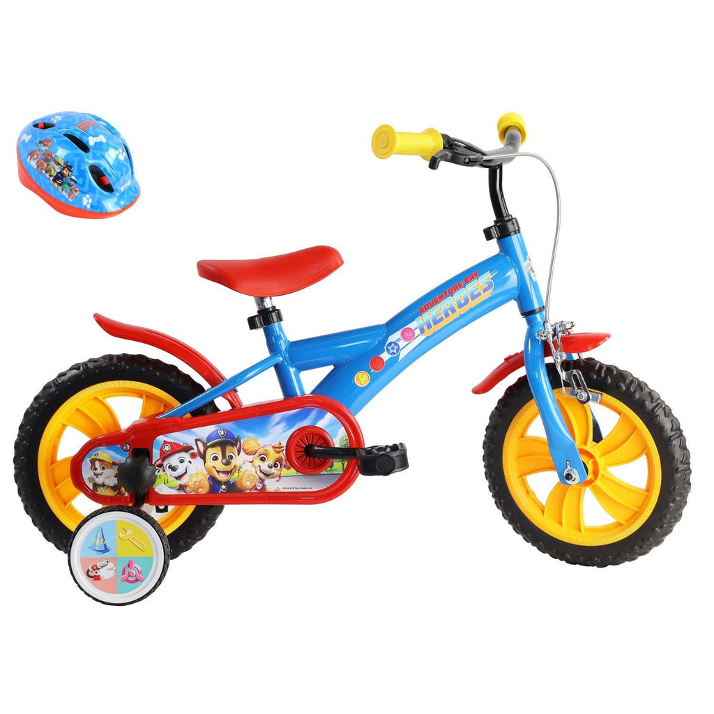 Nickelodeon Vélo enfant 12'' avec stabilisateurs La Pat' Patrouille + casque