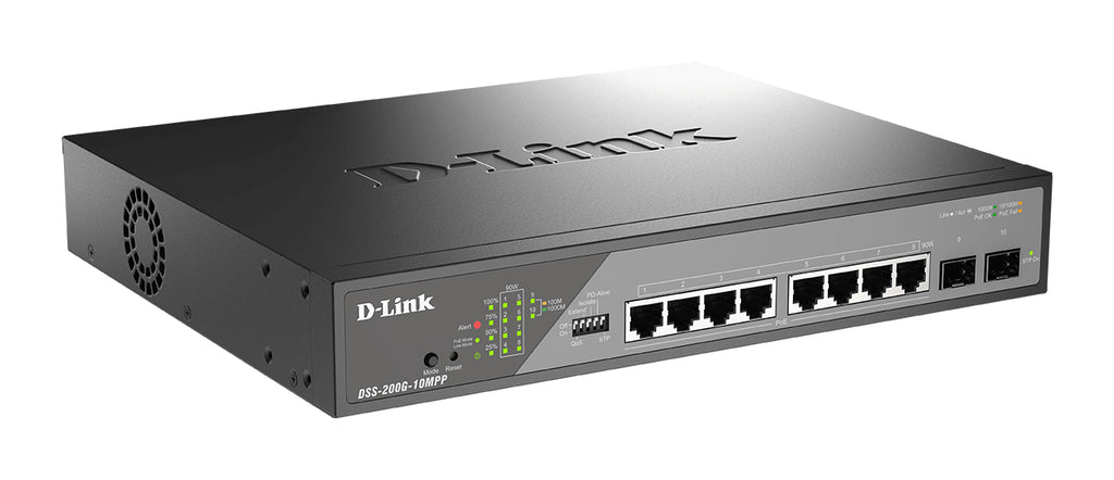 D-Link DSS-200G-10MPP commutateur réseau Géré L2 Gigabit Ethernet (10/100/1000) Connexion Ethernet, supportant l'aliment