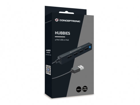 Conceptronic HUBBIES05B hub & concentrateur USB 2.0 480 Mbit/s Noir