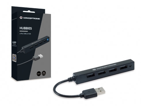 Conceptronic HUBBIES05B hub & concentrateur USB 2.0 480 Mbit/s Noir