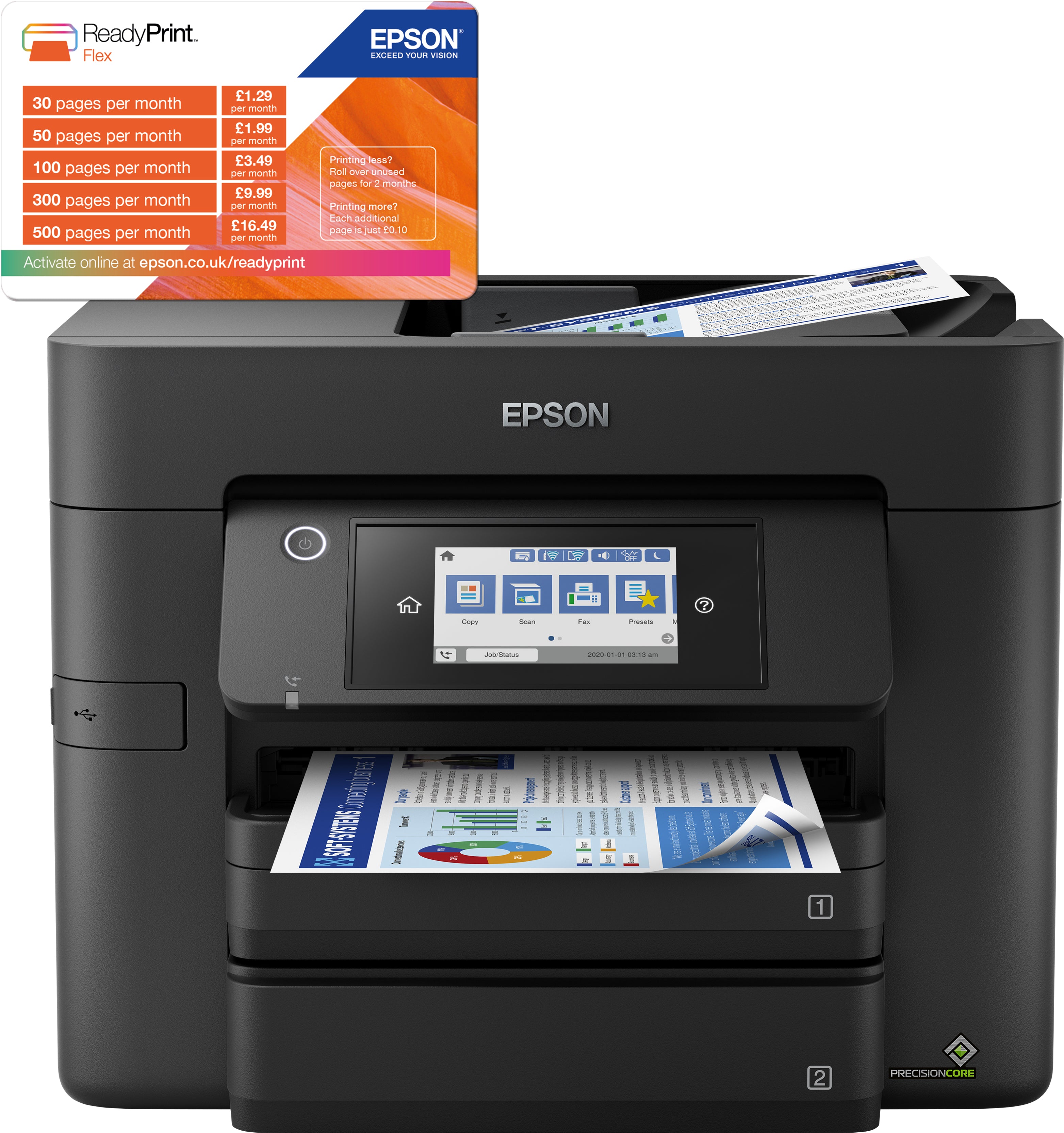 Epson WorkForce Pro WF-4830DTWF Jet d'encre A4 4800 x 2400 DPI 36 ppm Wifi