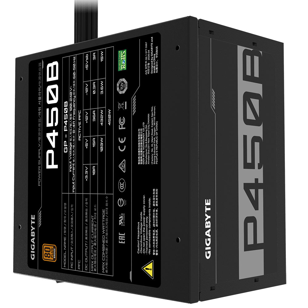 GIGABYTE P450B unité d'alimentation d'énergie 450 W 20+4 pin ATX ATX Noir