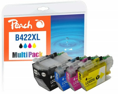 Peach PI500-383 cartouche d'encre 4 pièce(s) Compatible Rendement élevé (XL) Noir, Cyan, Magenta, Jaune