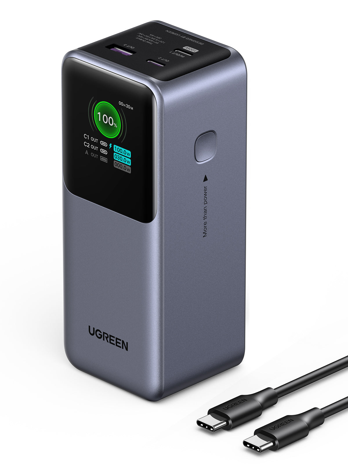 Ugreen 20000mAh 130W Fast Charging Powerbank Lithium Gris
