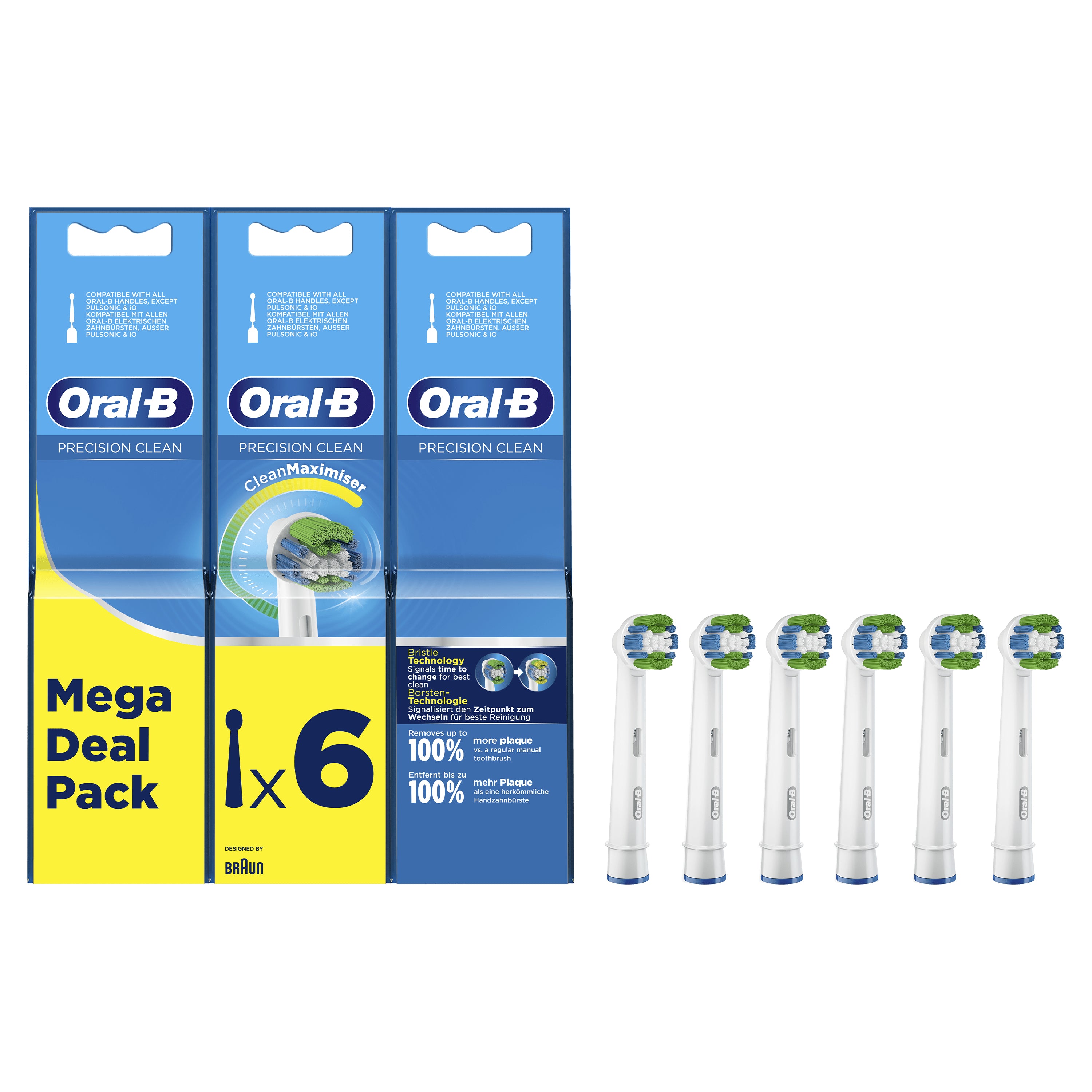 Oral-B Precision Clean 80339528 tête de brosses 6 pièce(s) Blanc