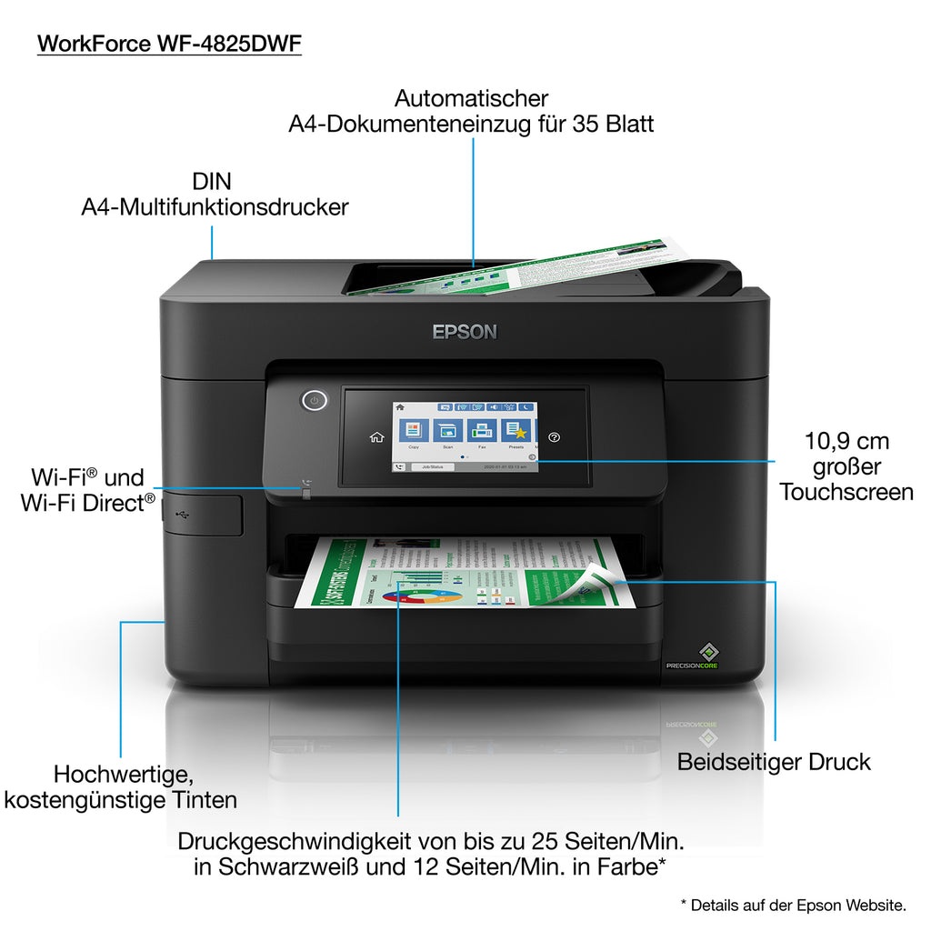 Epson WorkForce Pro WF-4825DWF Jet d'encre A4 4800 x 2400 DPI 25 ppm Wifi