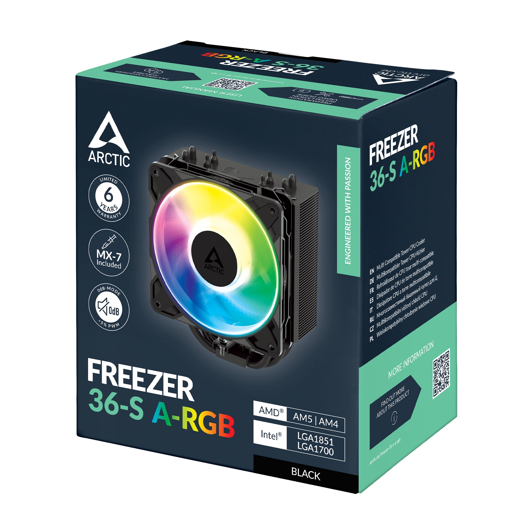 ARCTIC Freezer 36-S A-RGB Processeur Refroidisseur d'air 12 cm Noir 1 pièce(s)