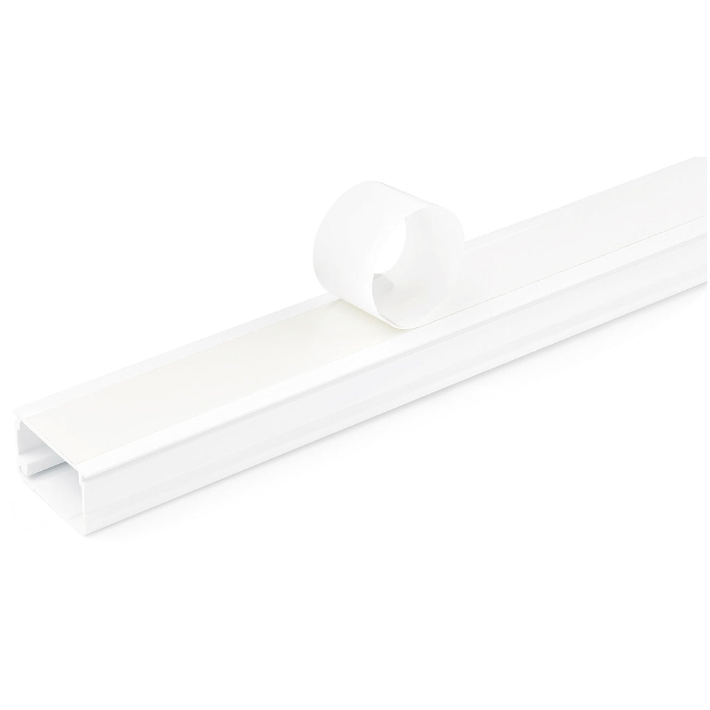 StarTech.com Chemin de Câbles PVC Robuste avec Couvercle et Ruban Adhésif - 32mm W x 20mm H - Longueur 2m - Passe Câble pour Câbles Réseaux/Électriques - Goulottes pour Câbles Muraux, Homologué UL