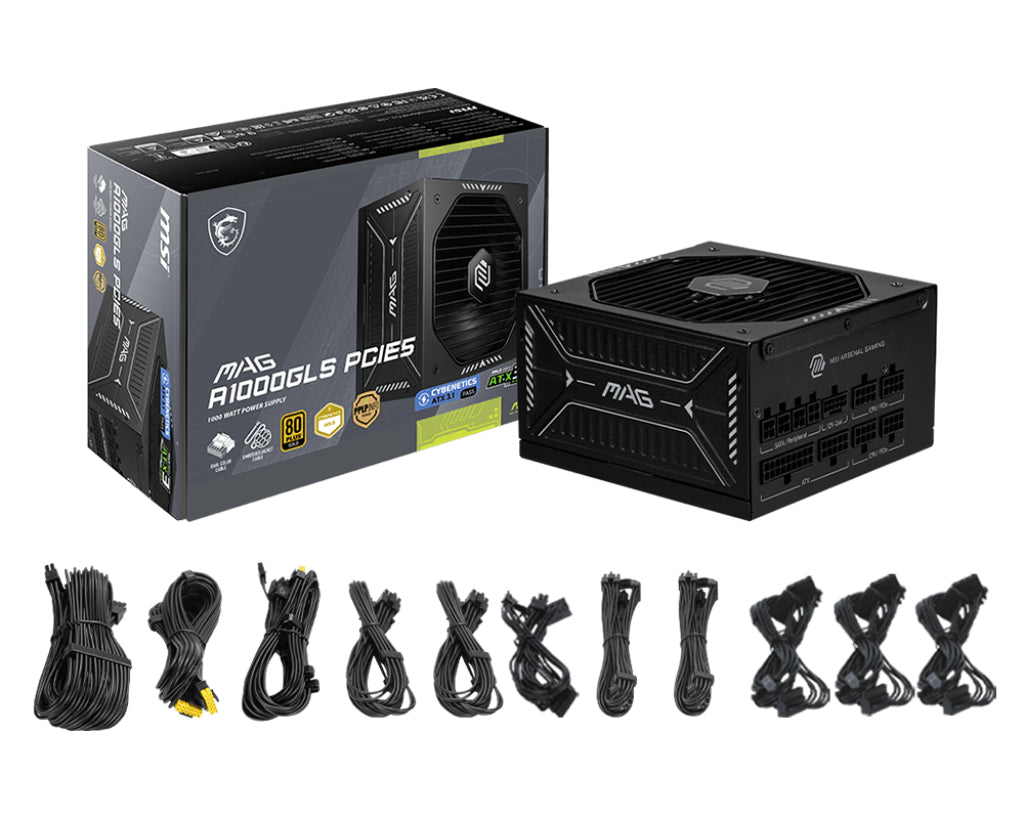 MSI MAG A1000GLS PCIE5 unité d'alimentation d'énergie 1000 W 24-pin ATX ATX Noir