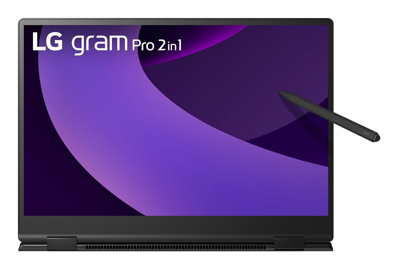 LG Gram Pro 16TB90TP Intel Core Ultra 7 255H Hybride (2-en-1) 40,6 cm (16") Écran tactile WQXGA+ 16 Go LPDDR5x-SDRAM 1 To SSD Wi-Fi 7 (802.11be) Windows 11 Pro Allemand Noir