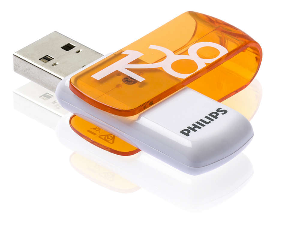 Philips FM12FD05B lecteur USB flash 128 Go USB Type-A 2.0 Orange, Blanc