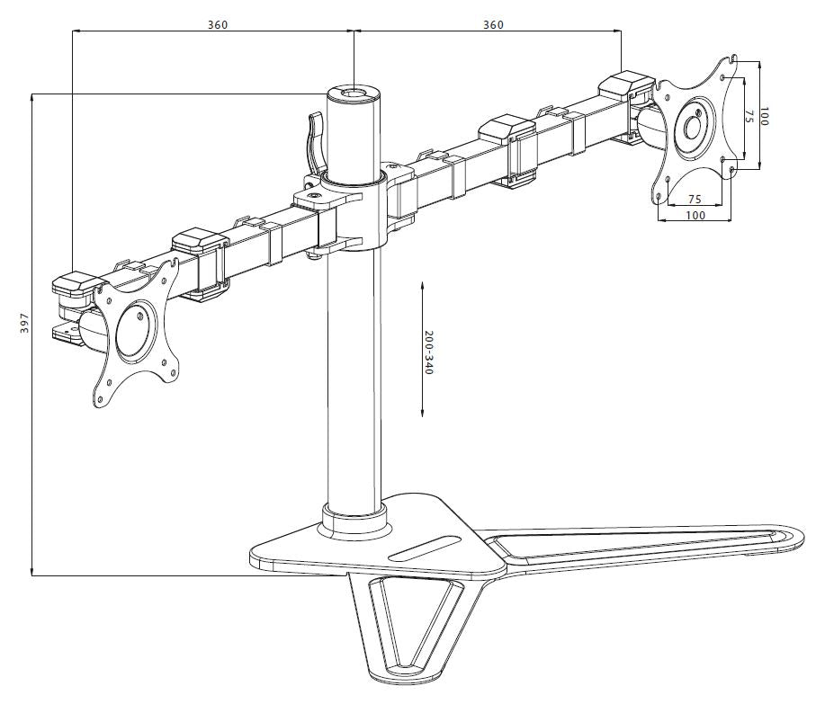 iiyama DS1002D-B1 Support d'Écran Plat pour Bureau 81,3 cm (32") Noir