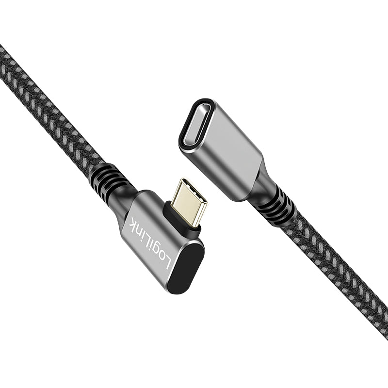 LogiLink CUA0111 Câble USB-C vers USB-C 3.2 Gen 2, 10 Gbit/s, 100W, 1 m, Noir/Gris