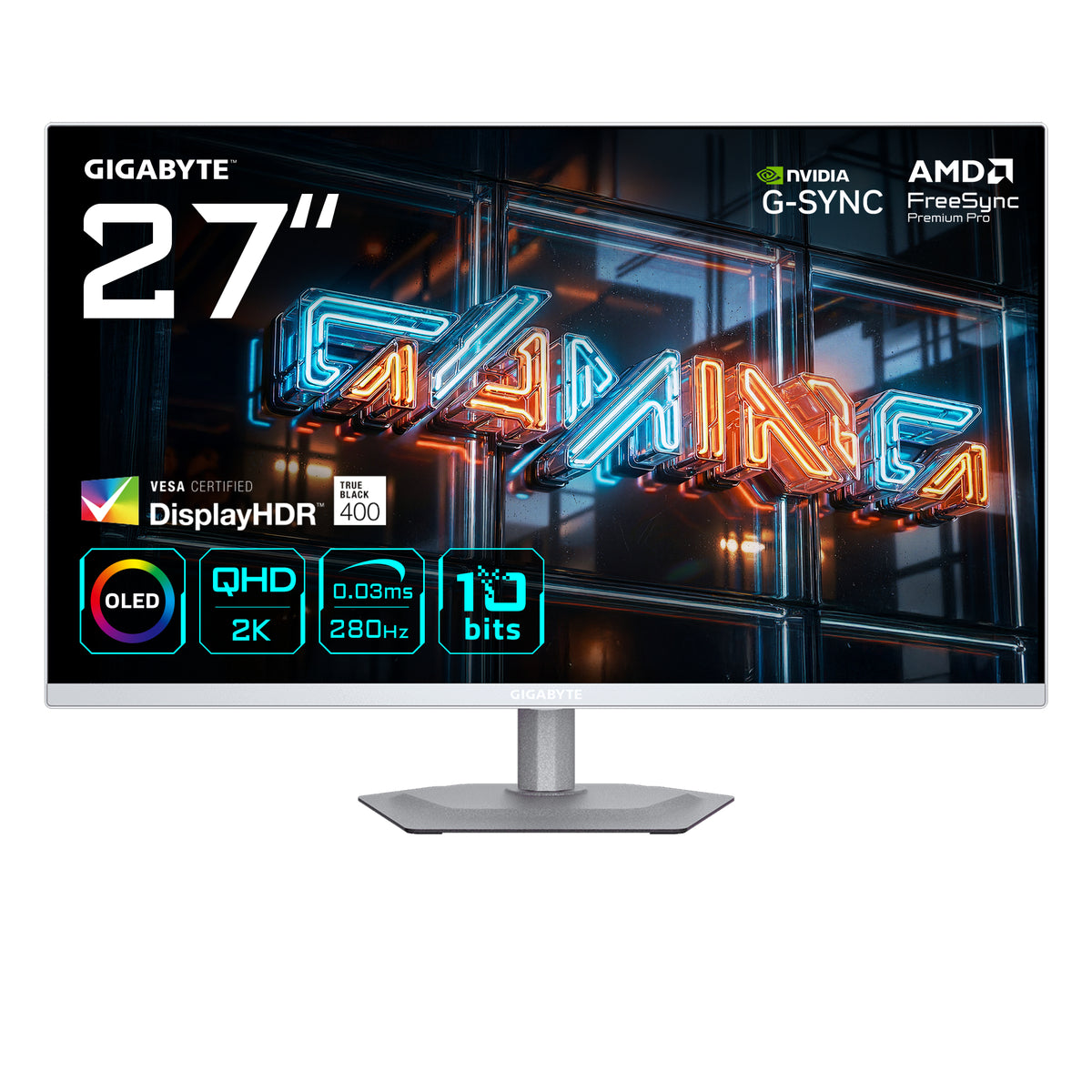 GIGABYTE MO27Q2A ICE Moniteur Gaming OLED 27" 2K QHD 280Hz 0.03ms