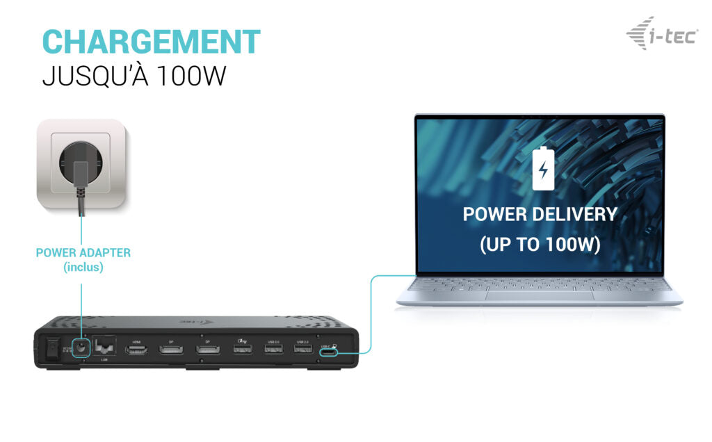i-tec USB-C Triple Display Docking Station Gen 2 + Power Delivery 100W