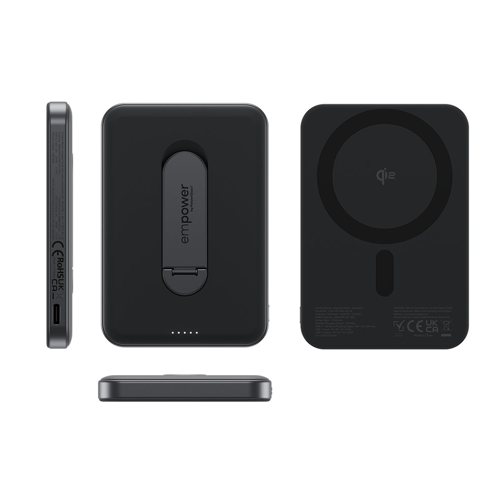 PanzerGlass empower™ by ® empower™ Bank w. Spin Stand | 5000mAh | Space Black Noir
