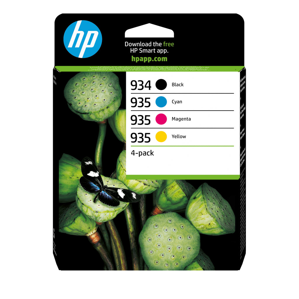 HP 934 Pack de 4 cartouches d'encre noire/ 935 Pack de 4 cartouches d'encre cyan/magenta/jaune authentiques