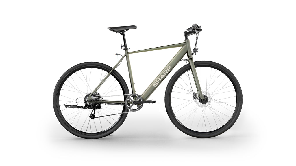 Sharp BK-GS03-EG Vélo Électrique 20 Pouces, Aluminium, Olive, 111,8 cm