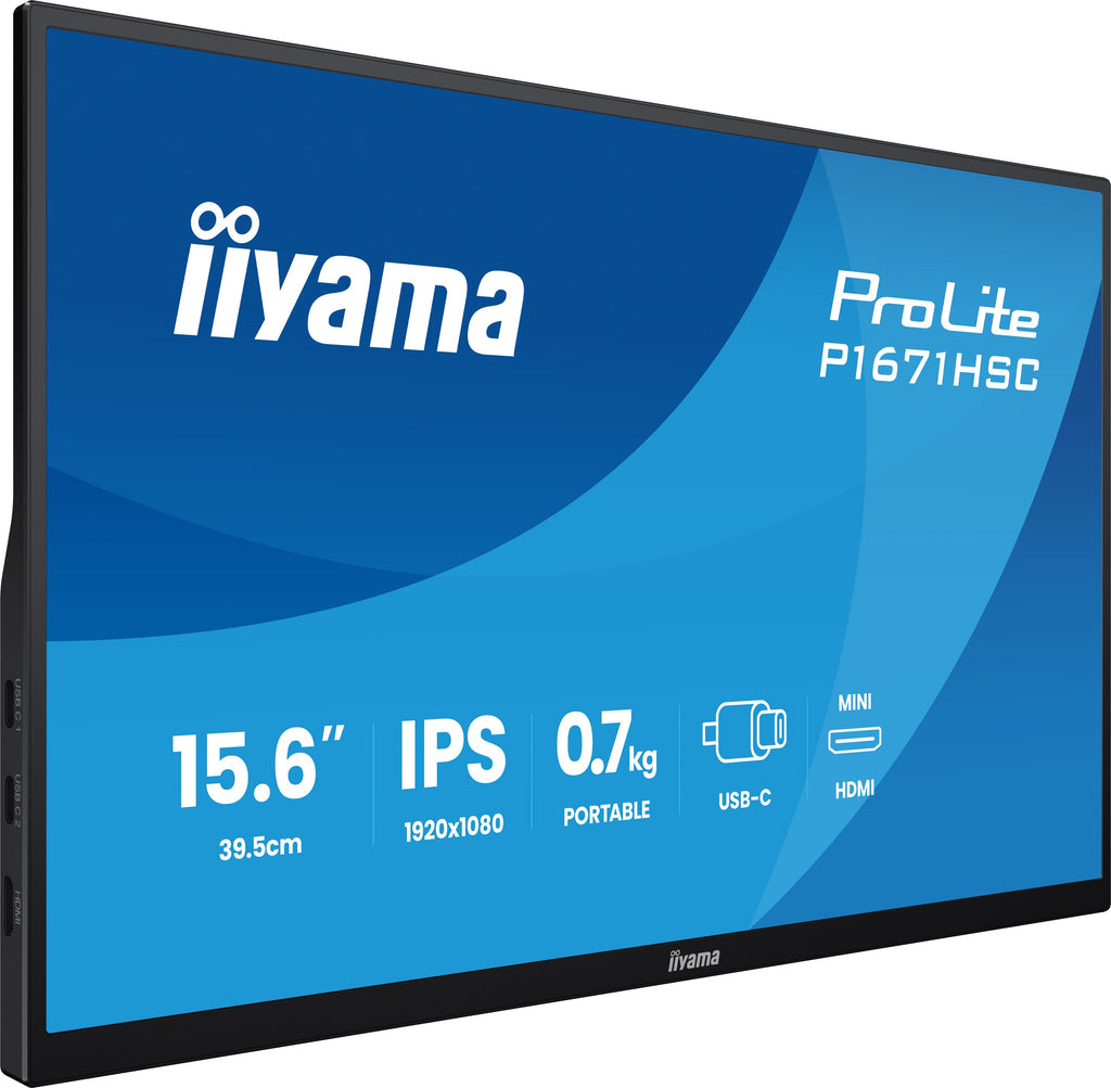 iiyama ProLite P1671HSC-B1 écran plat de PC 39,6 cm (15.6") 1920 x 1080 pixels Full HD LED Noir