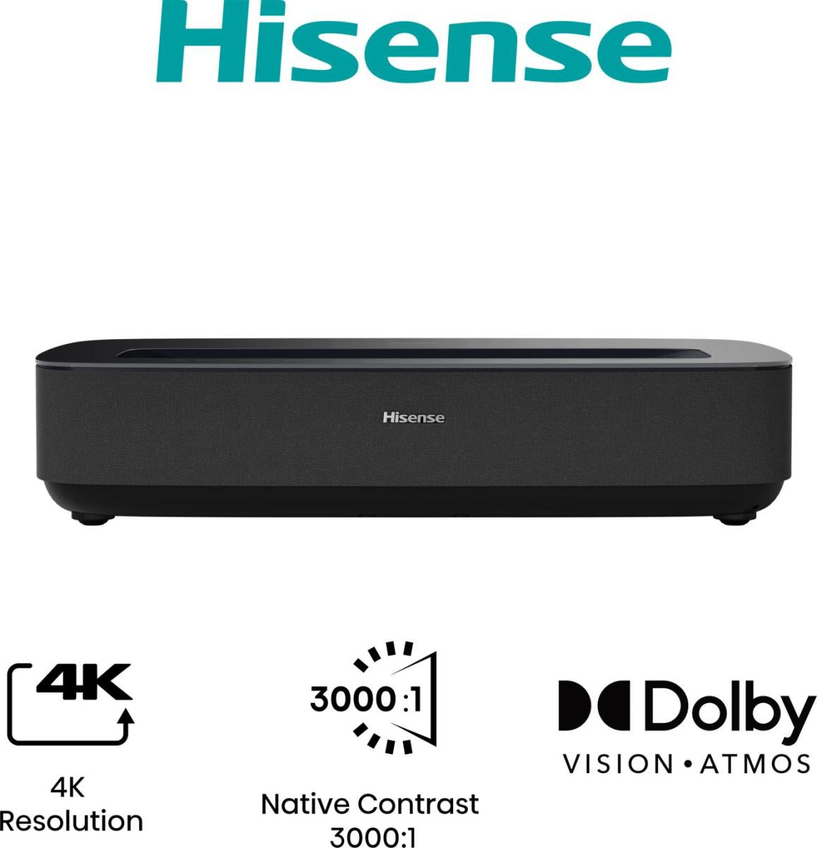 Hisense PL1SE projecteur TV Projecteur à focale ultra courte 2100 ANSI lumens UHD 4K (3840x2160) Noir, Gris foncé