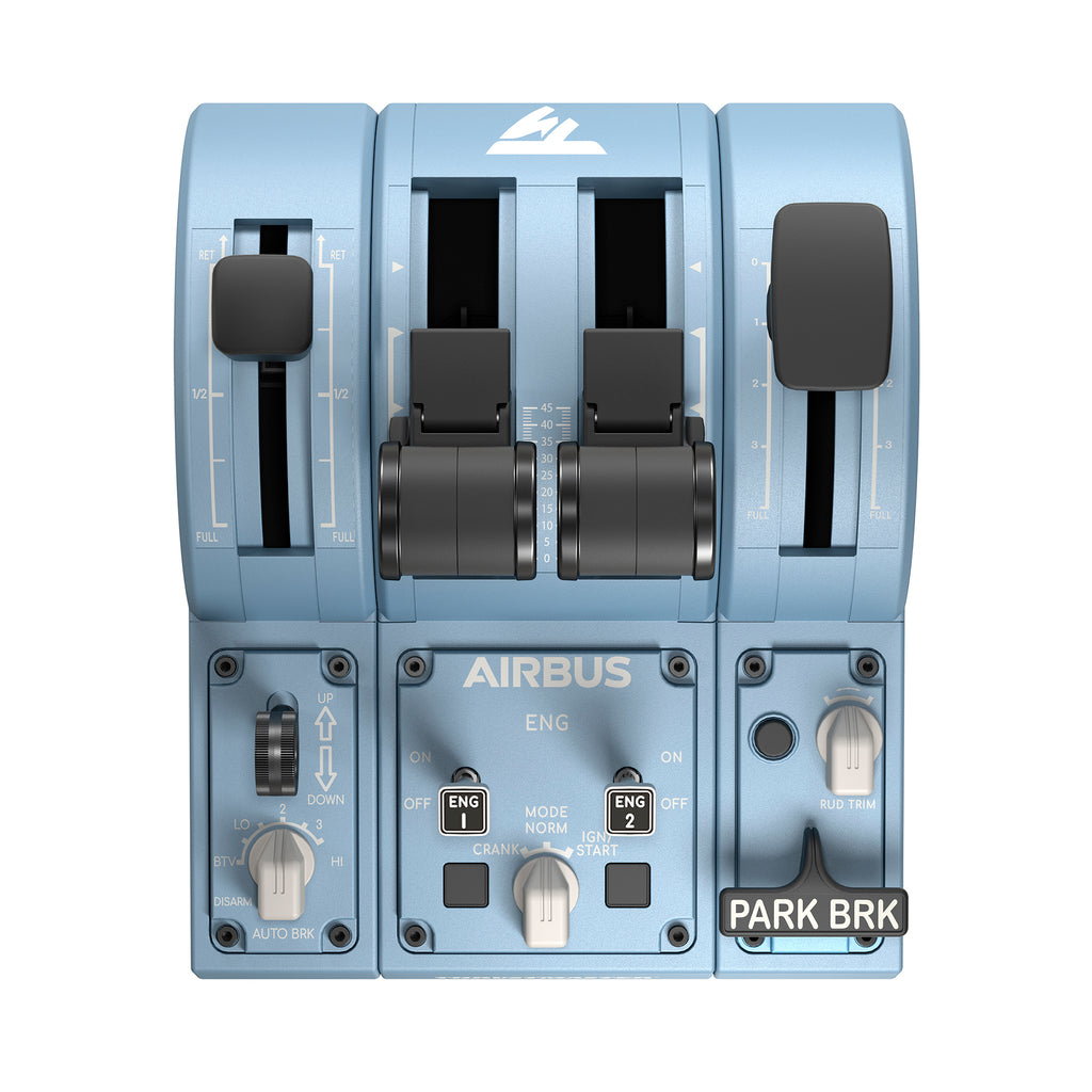 Thrustmaster TCA Quadrant Add-On Airbus Edition Bleu pour Simulation de Vol PC