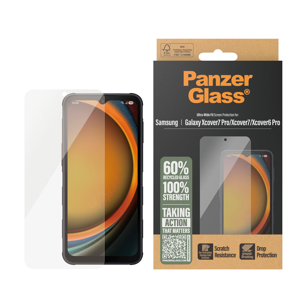 PanzerGlass PanzerGlass ® Screen Protector Samsung Galaxy Xcover7 Pro | Xcover7 | Xcover6 Pro | Ultra-Wide Fit Protection d'écran transparent 1 pièce(s)