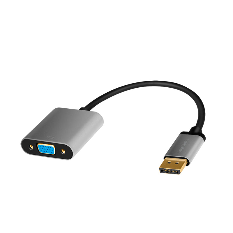 LogiLink CDA0109 changeur de genre de câble DisplayPort VGA Noir, Gris