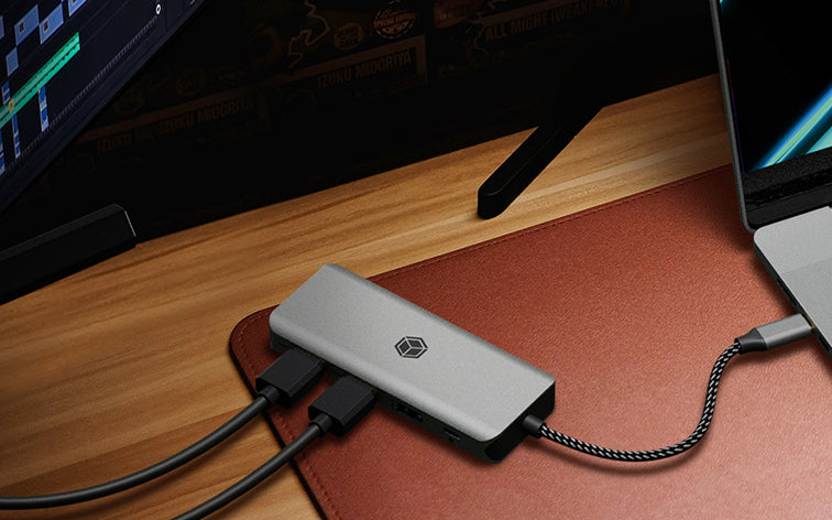 ICY BOX IB-DK4012-CPD Avec fil USB 3.2 Gen 1 (3.1 Gen 1) Type-C Anthracite, Noir