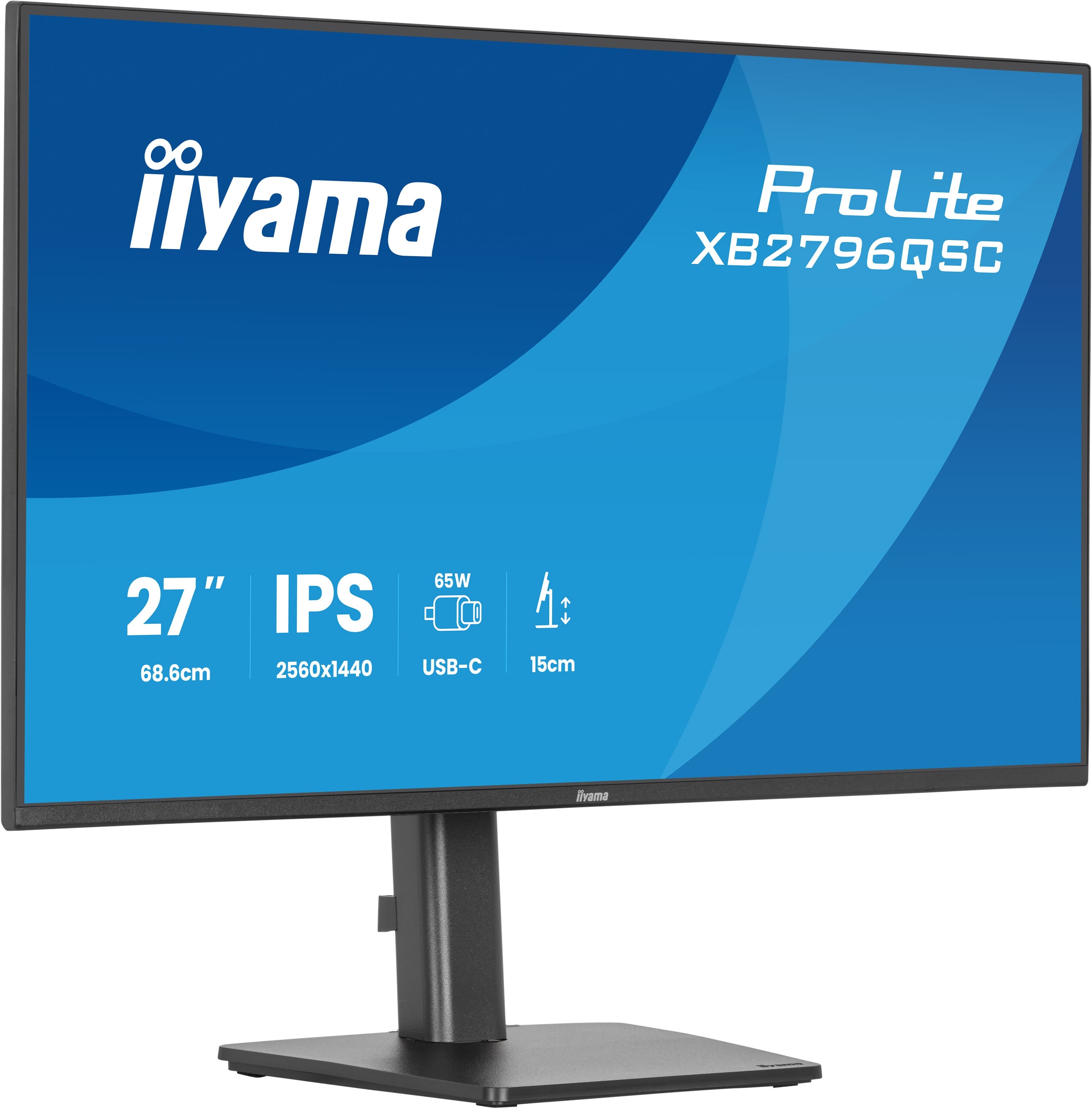 iiyama ProLite XB2796QSC-B1 écran plat de PC 68,6 cm (27") 2560 x 1440 pixels Quad HD LED Noir