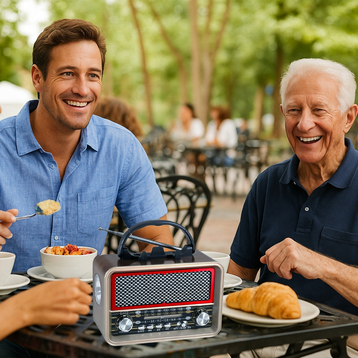 Radio Retro FM solaire Bluetooth portable à piles, avec antenne USB-C Zenwire BT-S060
