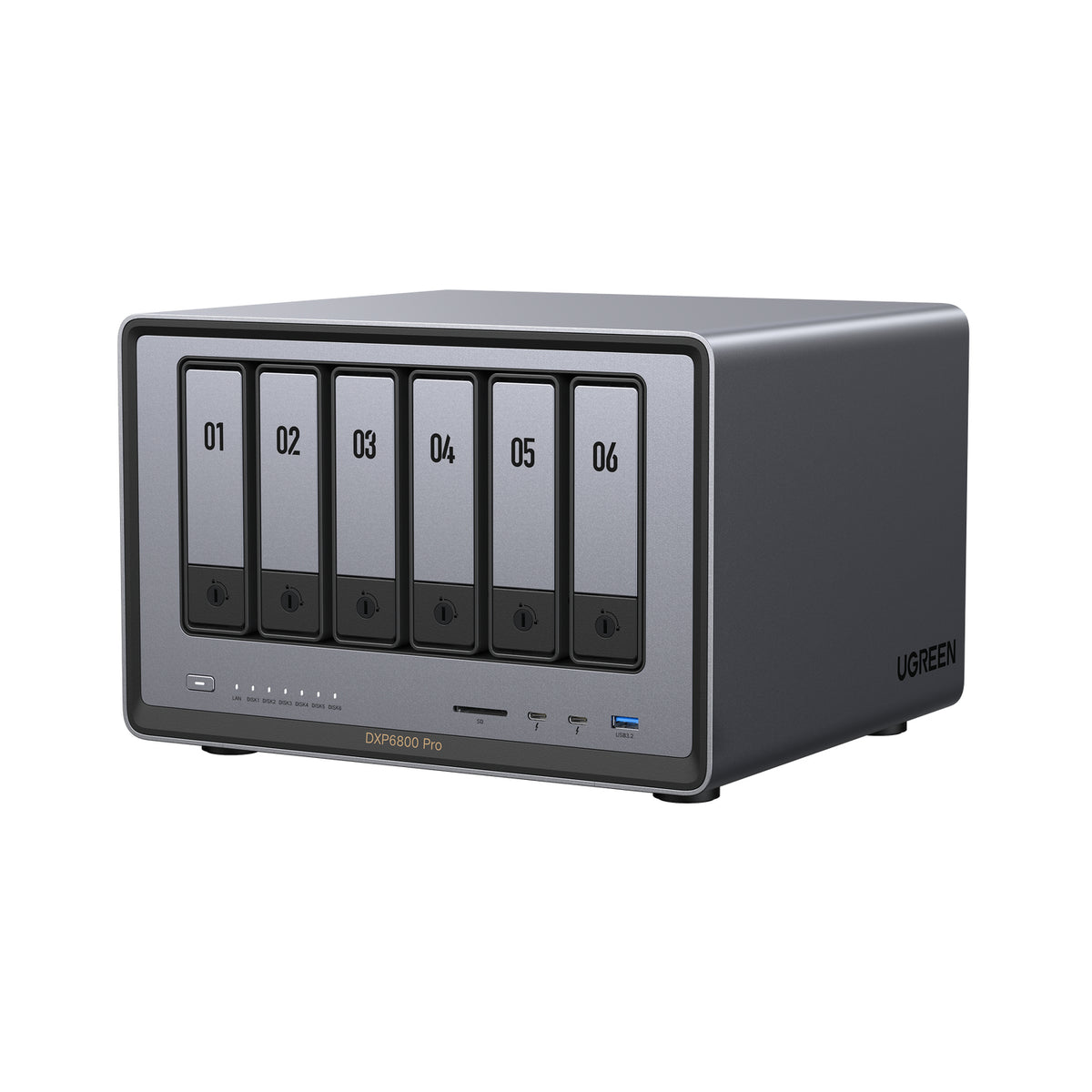 Ugreen DXP6800 Pro NAS Bureau Intel Core i5 8 Go DDR5, Gris et Noir
