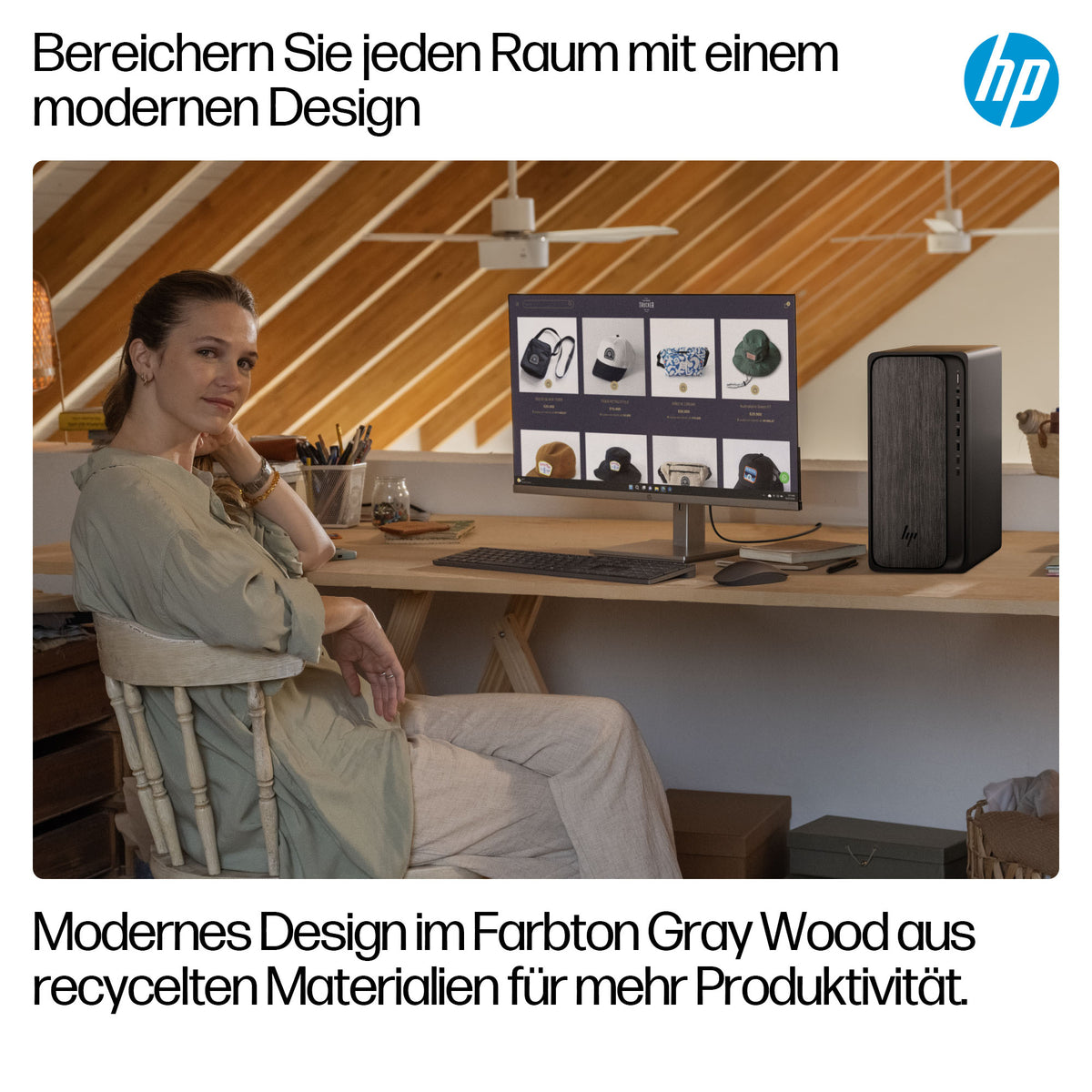 HP OmniDesk M02-0177ng Tour Ryzen 7 8700G 32GB 1TB AMD Radeon 780M Windows 11 Home