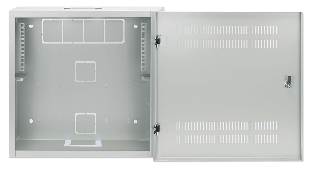 Intellinet Coffret mural 19" extra-plat avec rails 4U horizontaux et 2U verticaux, profondeur 170 mm, idéal AV/multimédia/surveillance, assemblé, gris RAL 7035