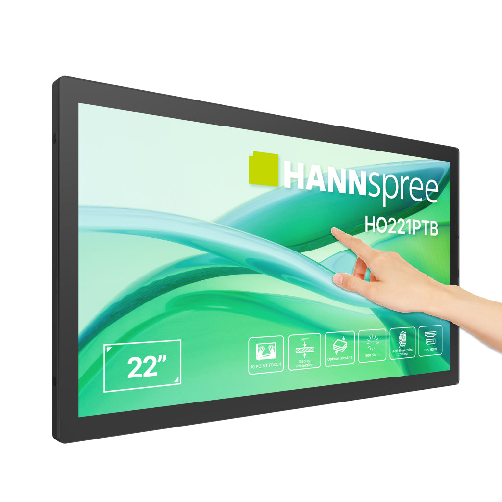 Hannspree HO221PTB Écran d'Affichage Dynamique LCD 21.4" Full HD Tactile, 600 cd/m², Noir