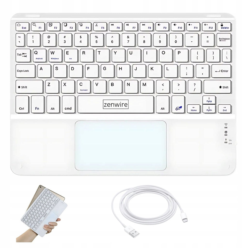 Clavier sans fil Bluetooth avec pavé tactile SLIM pour téléphone, tablette et iPad - Zenwire WLK-619