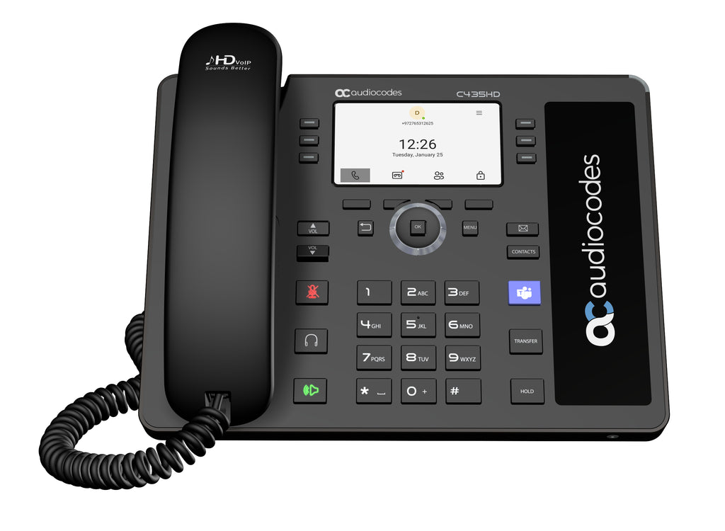 AudioCodes C435HD téléphone fixe Noir LCD