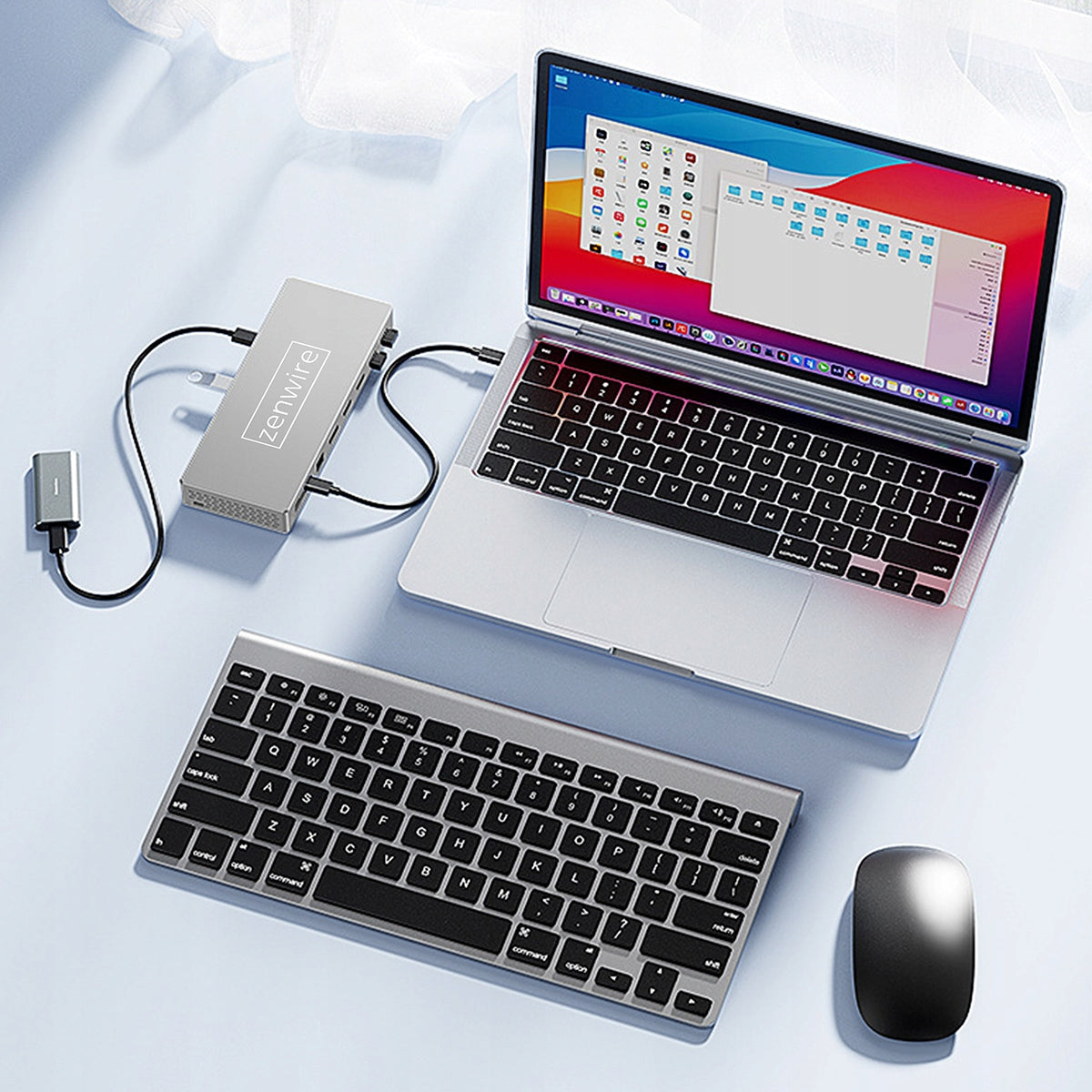 Station d'accueil USB-C 16-en-1 avec 2 ports HDMI 4K 60 Hz, DisplayPort 1.4, USB et prise SD  Zenwire  BS-HD1601