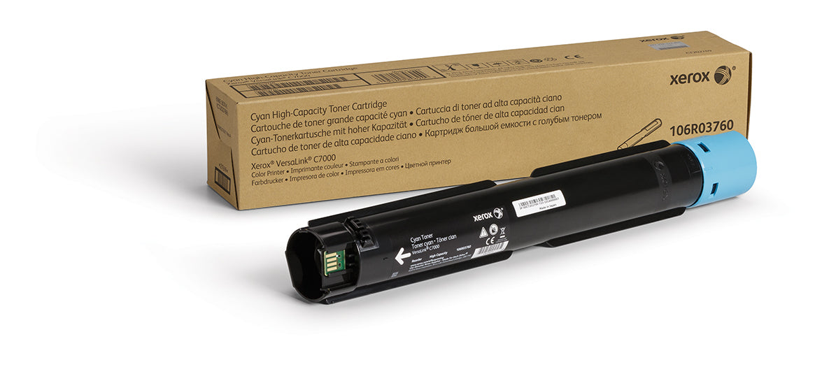 Xerox Cartouche de Toner Cyan Haute Capacité pour VersaLink C7000, 106R03760, 10100 pages