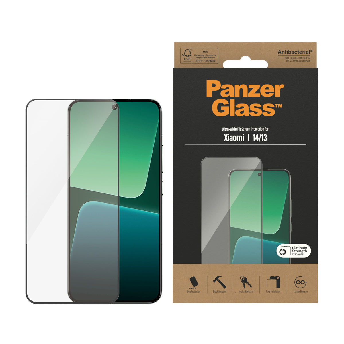 PanzerGlass ® Screen Protector Xiaomi 14 | 13 | Ultra-Wide Fit Protection d'écran transparent 1 pièce(s)