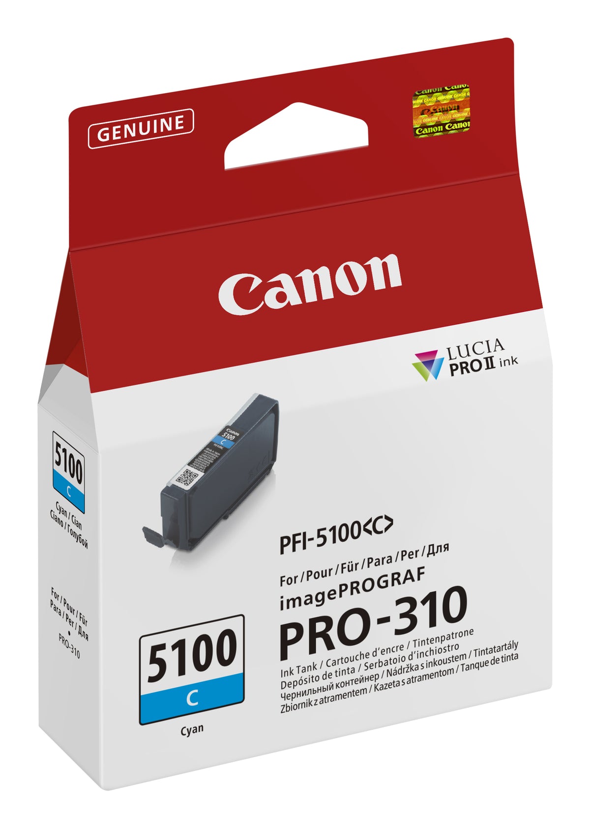 Canon PFI-5100 C Cartouche d'Encre Originale, Cyan - vue 2