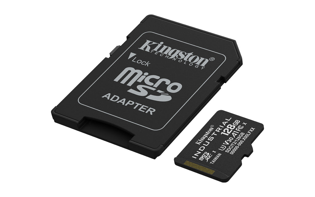 Kingston Technology Carte microSDXC Industrielle 128GB C10 A1 pSLC avec Adaptateur SD