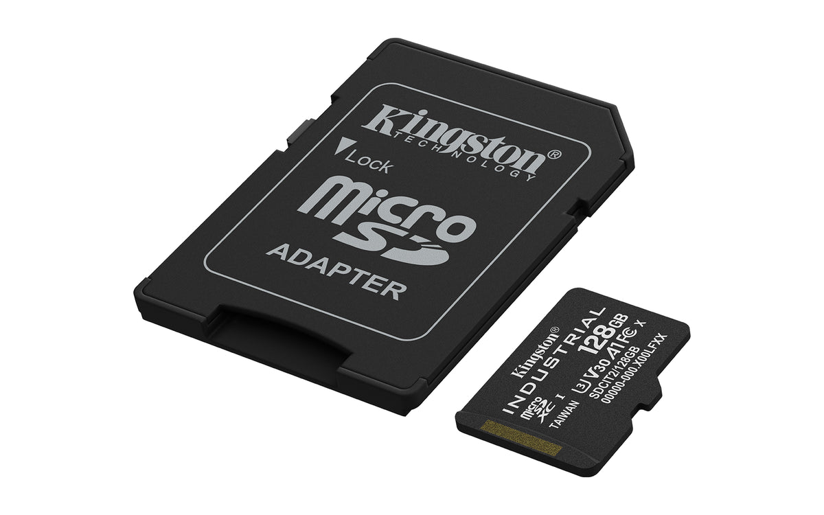 Kingston Technology Carte microSDXC Industrielle 128GB C10 A1 pSLC avec Adaptateur SD