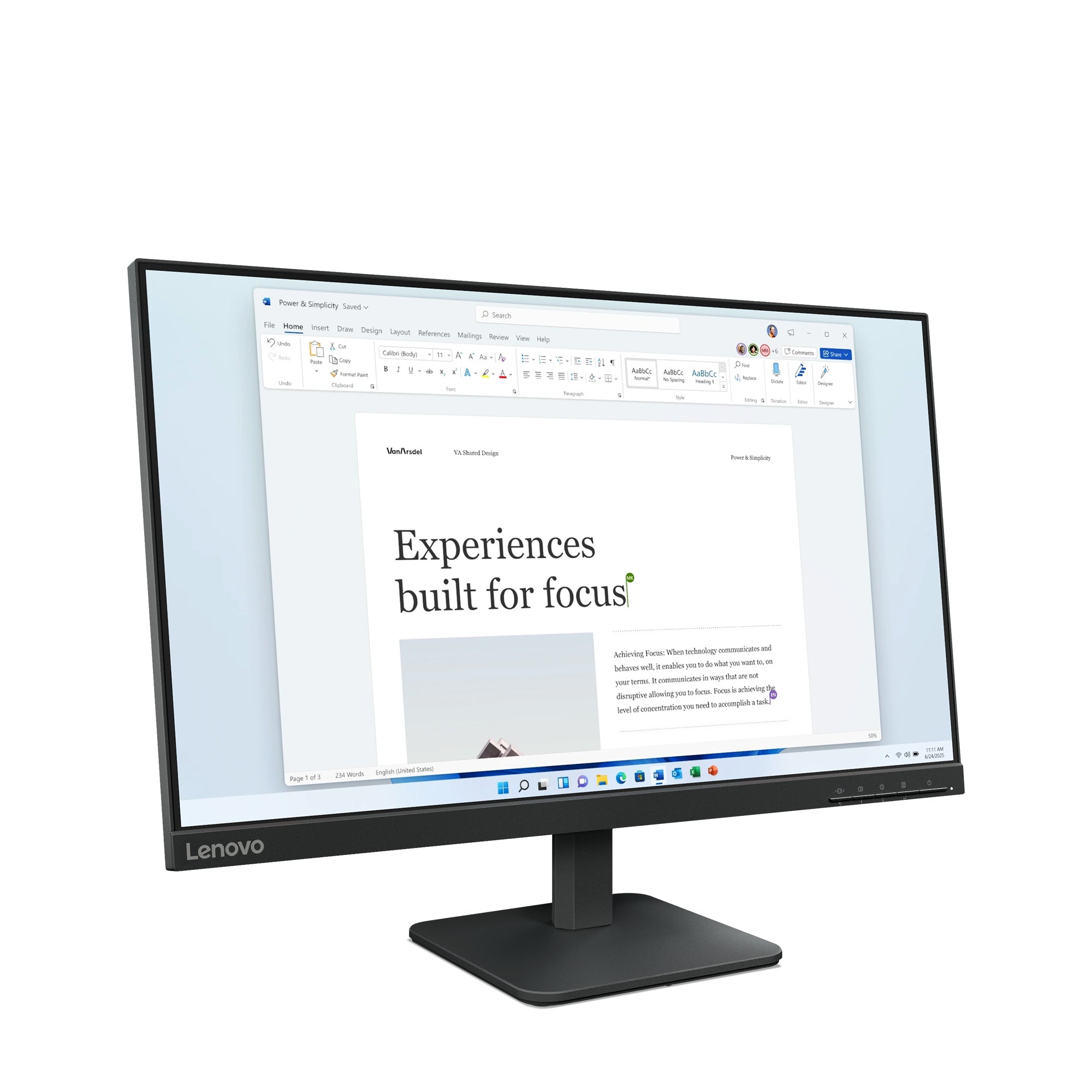 Lenovo L24-4e écran plat de PC 60,5 cm (23.8") 1920 x 1080 pixels Full HD LCD Noir
