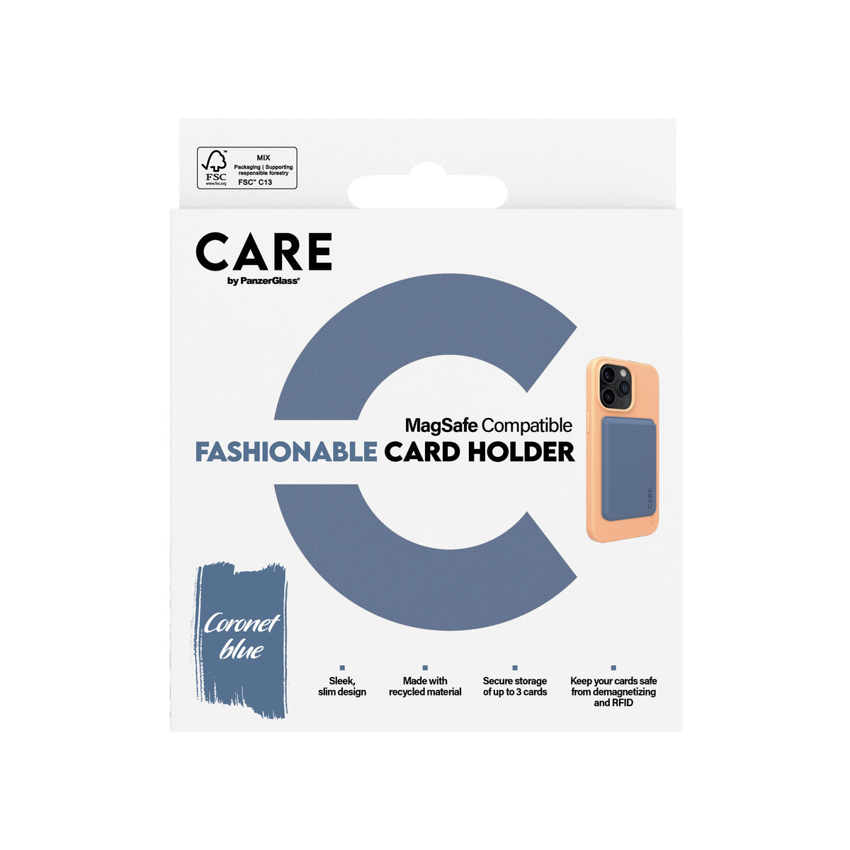 PanzerGlass CARE™ by ® Card Holder Blue iPhone coque de protection pour téléphones portables Housse Bleu - vue 3