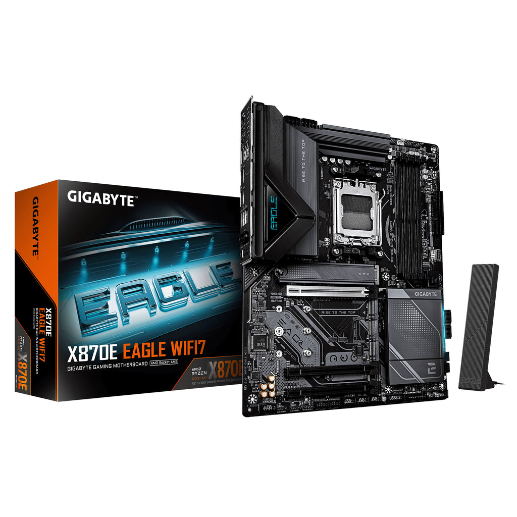 GIGABYTE X870E EAGLE WIFI7 Carte Mère – Compatible avec les processeurs AMD Ryzen 9000, VRM numérique 16+2+2 phases, jus