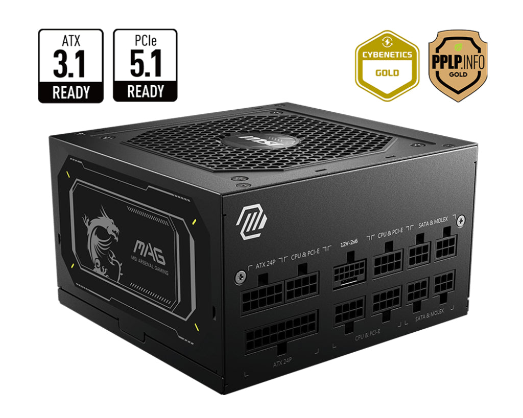 MSI MAG A850GL PCIE5 II unité d'alimentation d'énergie 850 W 20+4 pin ATX ATX Noir